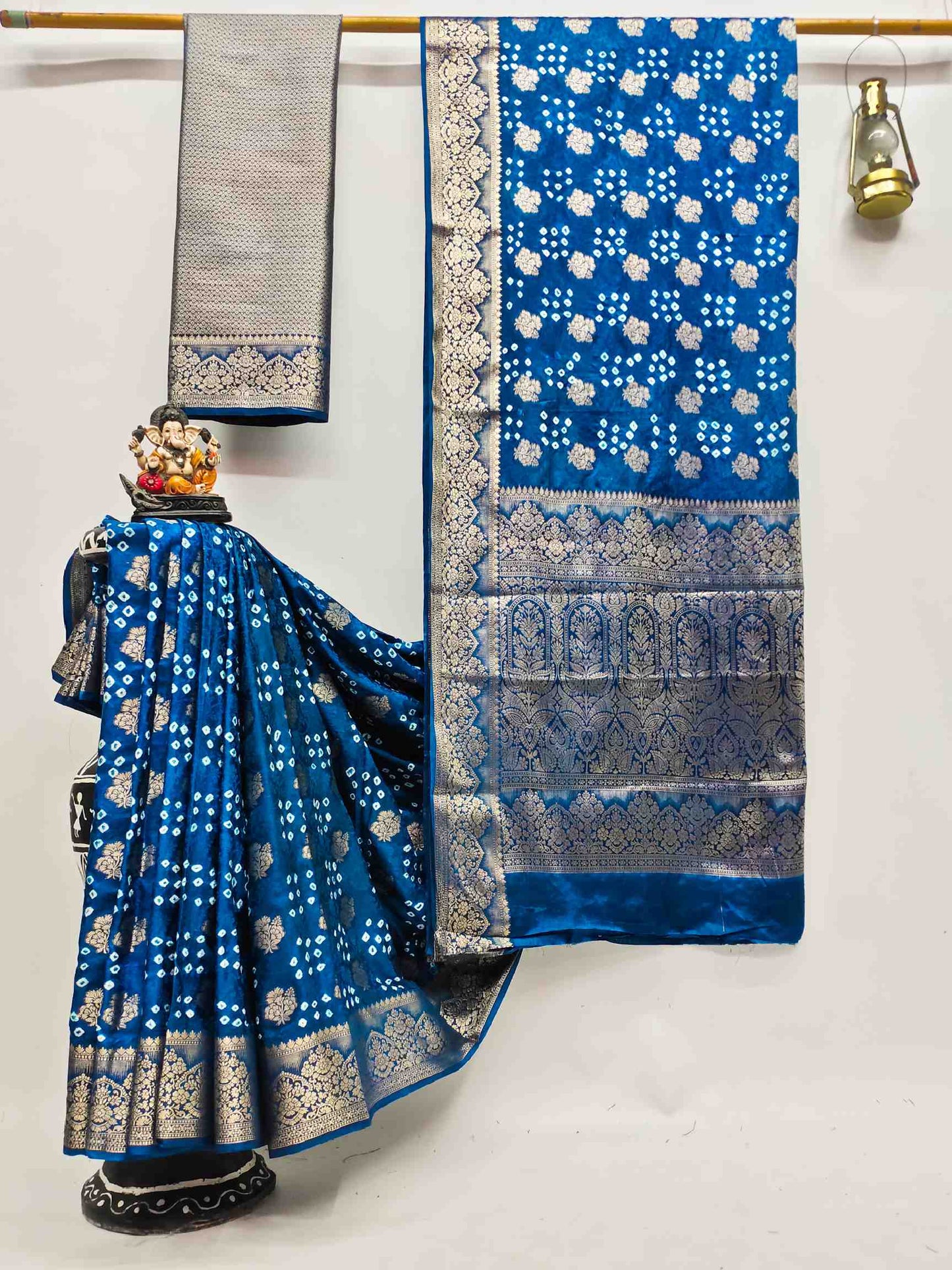Premium Pure Bandhej Satin Silk Saree with Zari Weaving Butta & Rich Pallu YNF