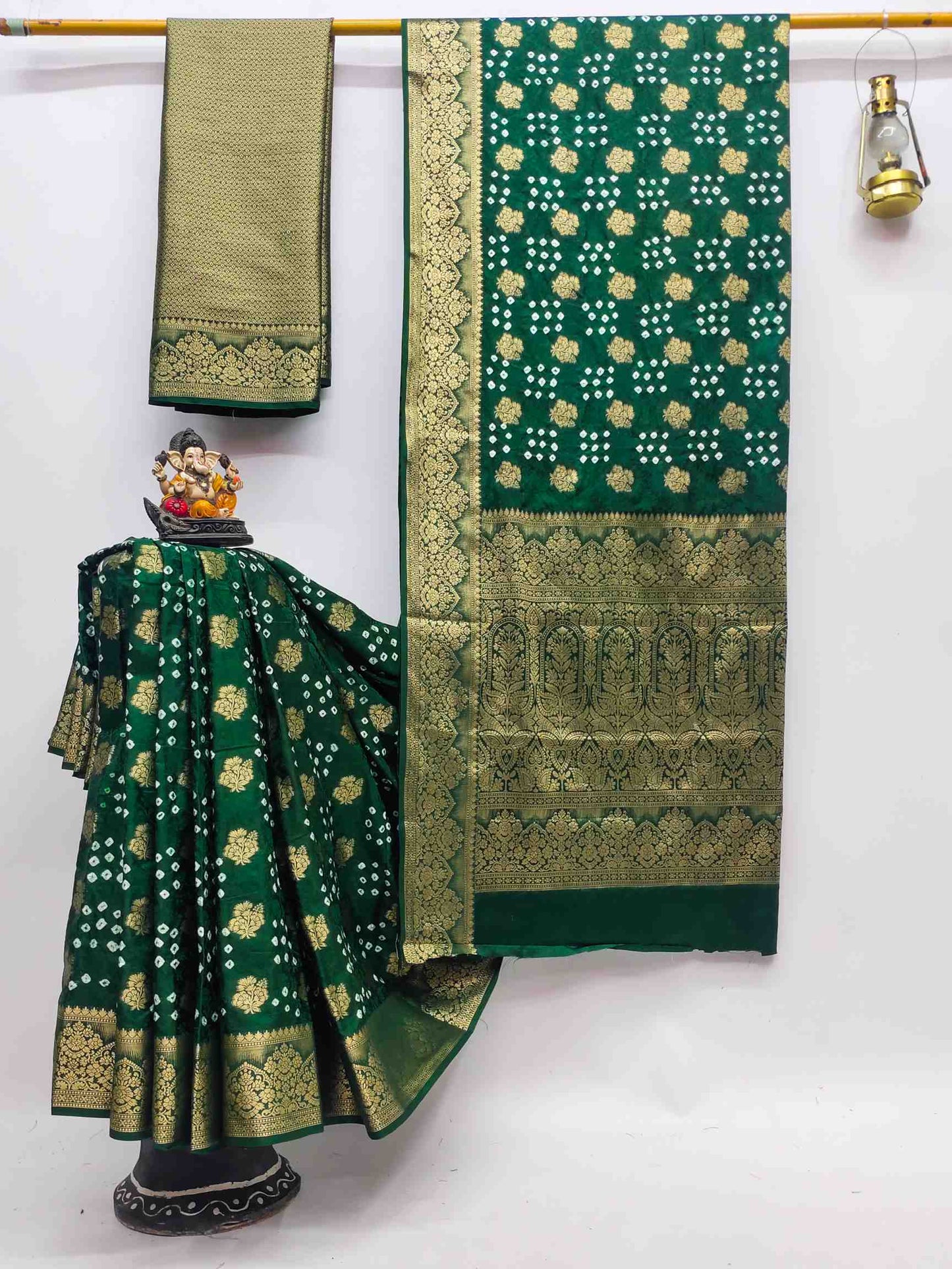 Premium Pure Bandhej Satin Silk Saree with Zari Weaving Butta & Rich Pallu YNF
