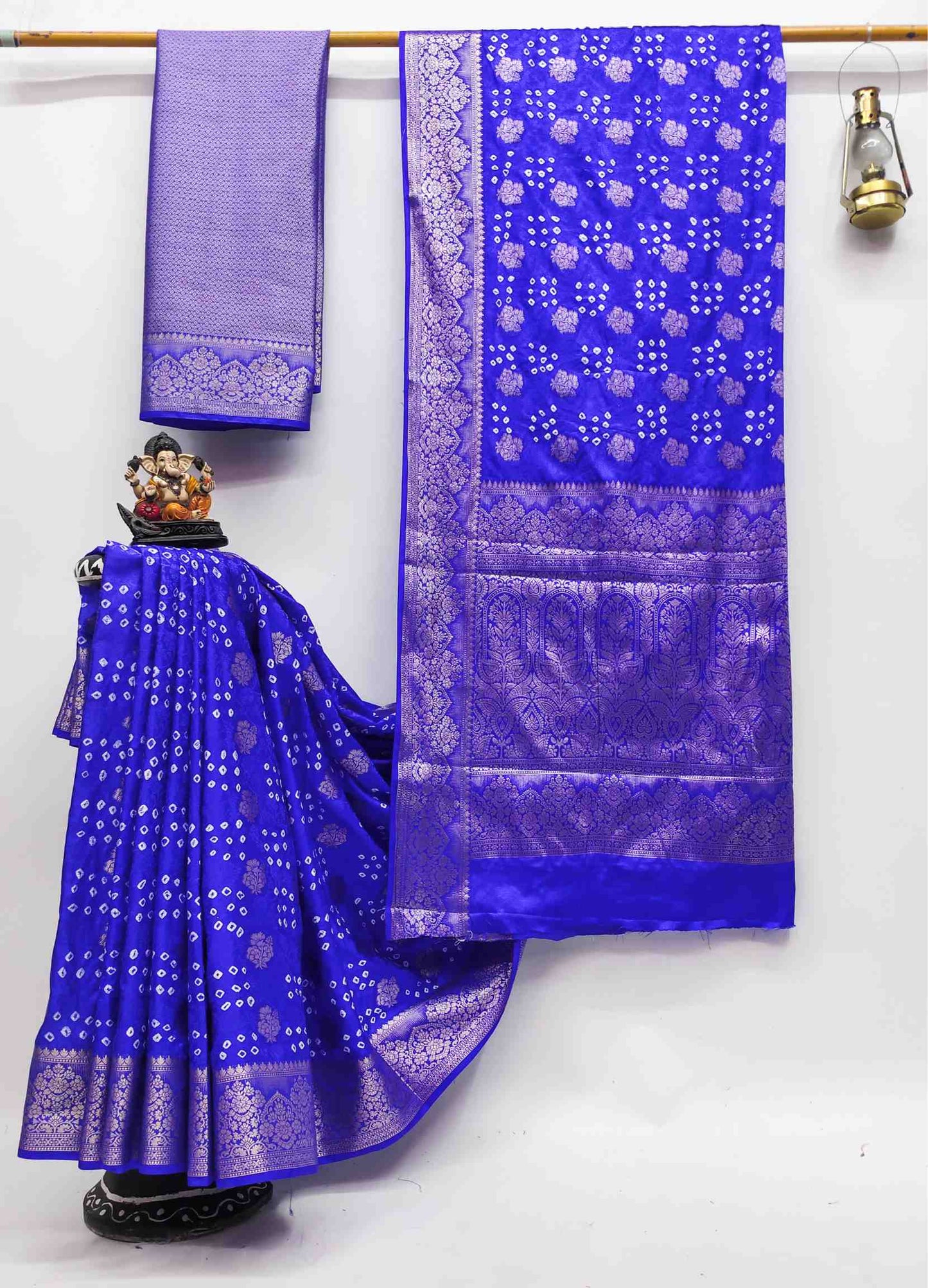 Premium Pure Bandhej Satin Silk Saree with Zari Weaving Butta & Rich Pallu YNF
