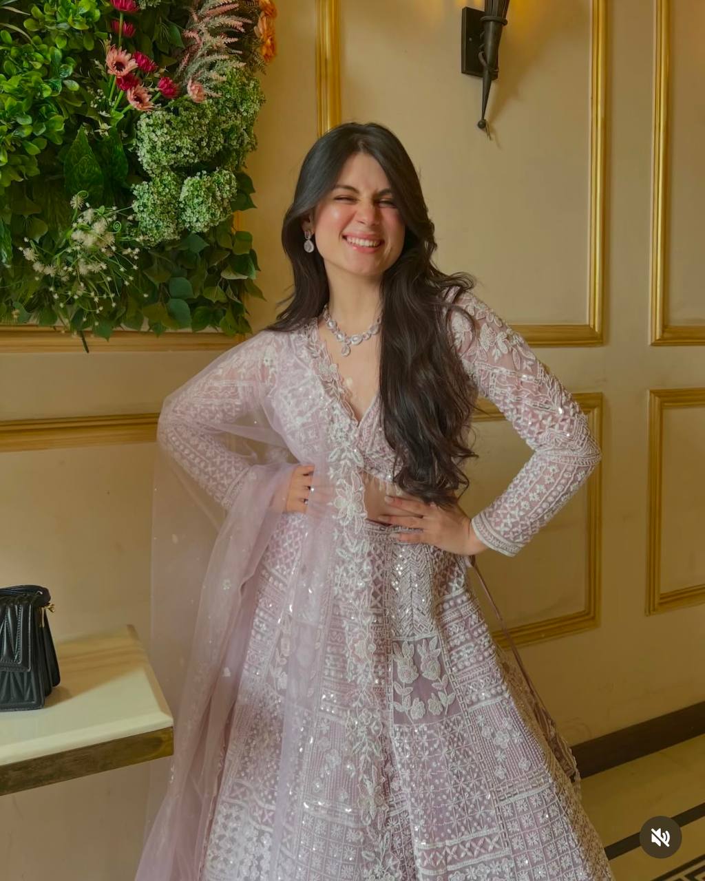 Elegant Net Lehenga Set with Resham Thread & Sequin Work | 3.25m Flair | Unstitched Blouse & Dupatta YNF