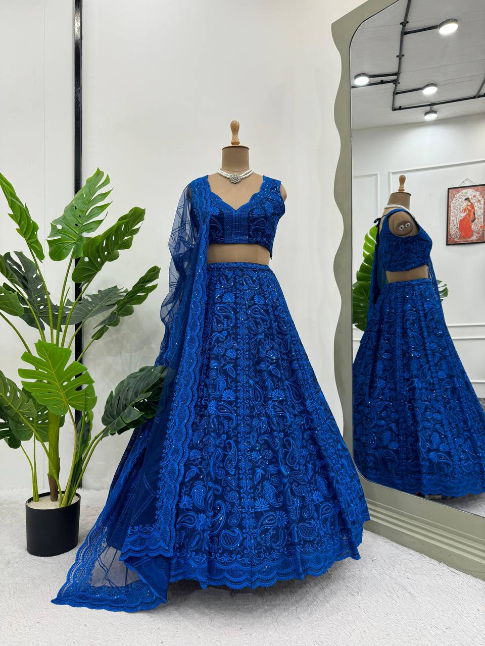 Elegant Faux Georgette Lehenga Set with Sequin & Thread Work YNF