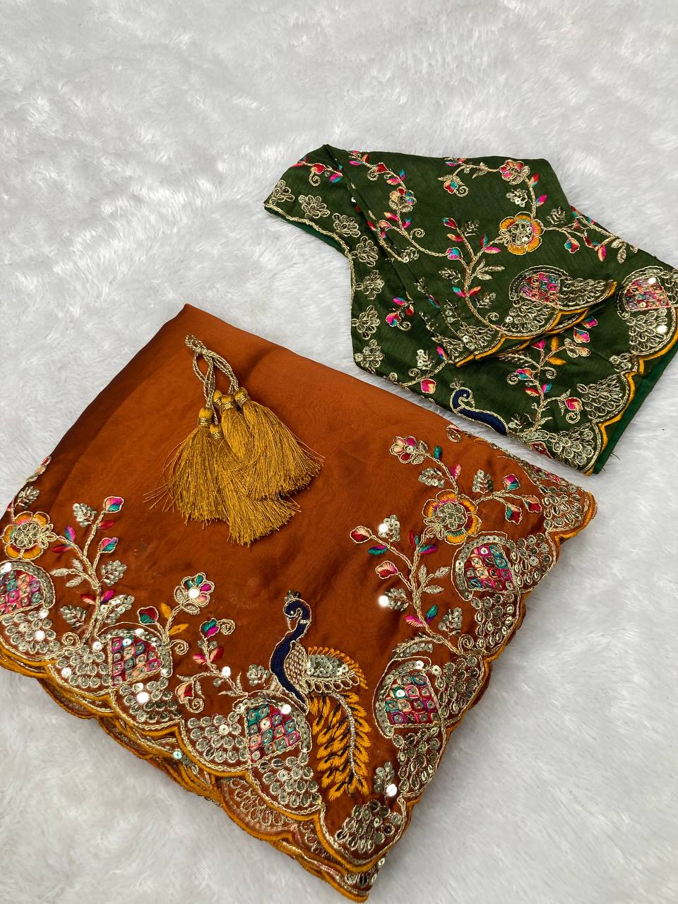 Grace the Wedding Season in Style with this Premium Soft Rangoli Silk Saree – A True Statement of Elegance. YNF