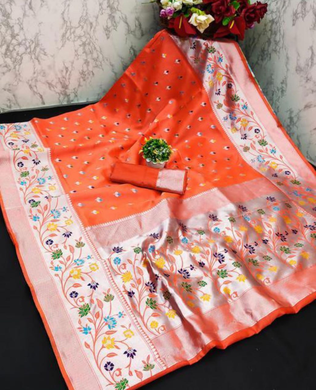 Elegant Banarasi Soft Silk Saree with Luster & Golden Zari Weaving | 5.5 Meters Length | 10 Colors Available YNF