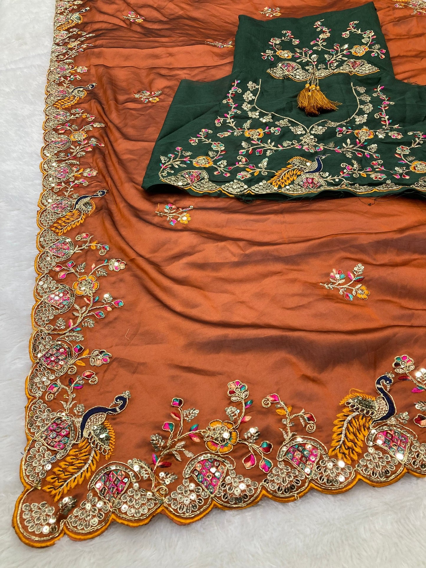 Grace the Wedding Season in Style with this Premium Soft Rangoli Silk Saree – A True Statement of Elegance. YNF