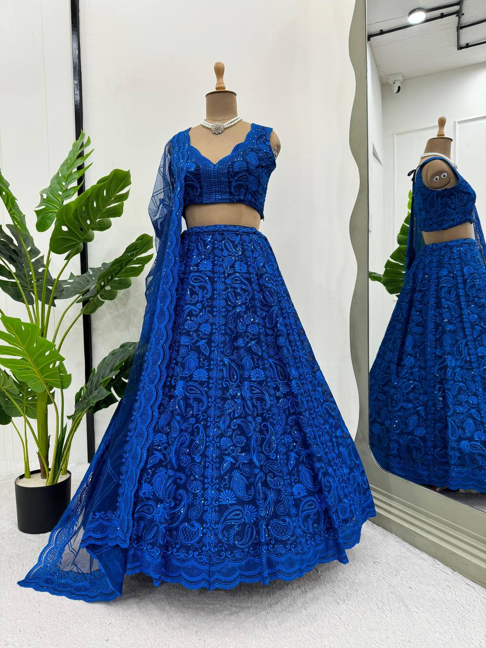 Elegant Faux Georgette Lehenga Set with Sequin & Thread Work YNF