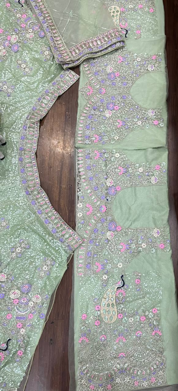 Elegant Soft Butterfly Net Lehenga Set with Coding Sequin Work | Semi-Stitched Bridal & Partywear YNF
