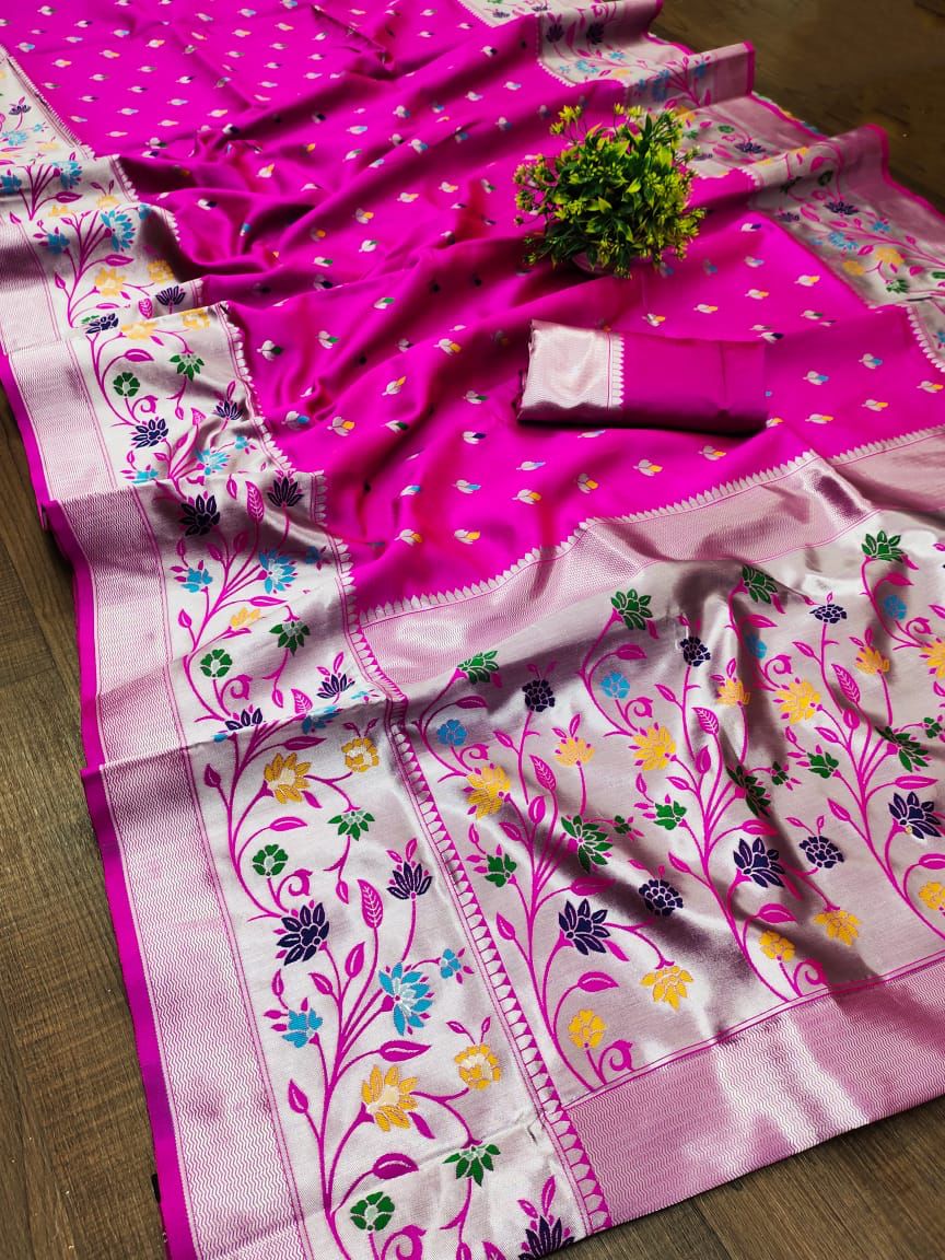 Elegant Banarasi Soft Silk Saree with Luster & Golden Zari Weaving | 5.5 Meters Length | 10 Colors Available YNF