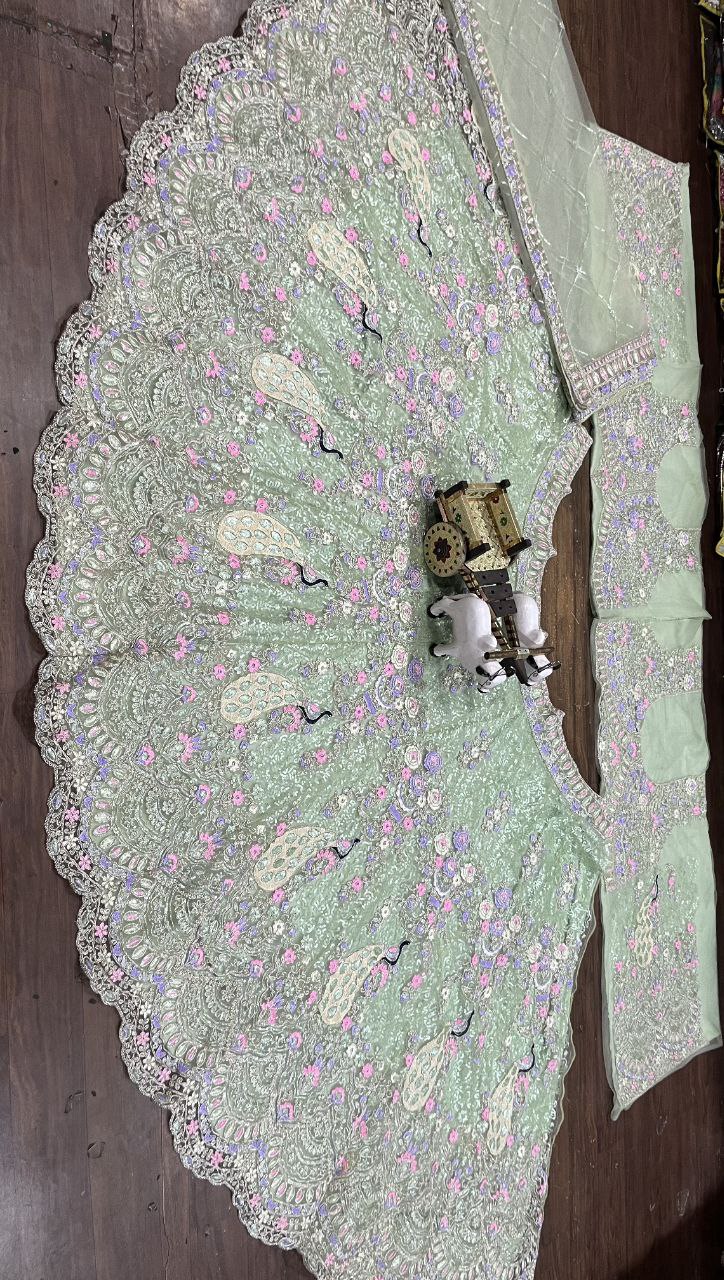 Elegant Soft Butterfly Net Lehenga Set with Coding Sequin Work | Semi-Stitched Bridal & Partywear YNF