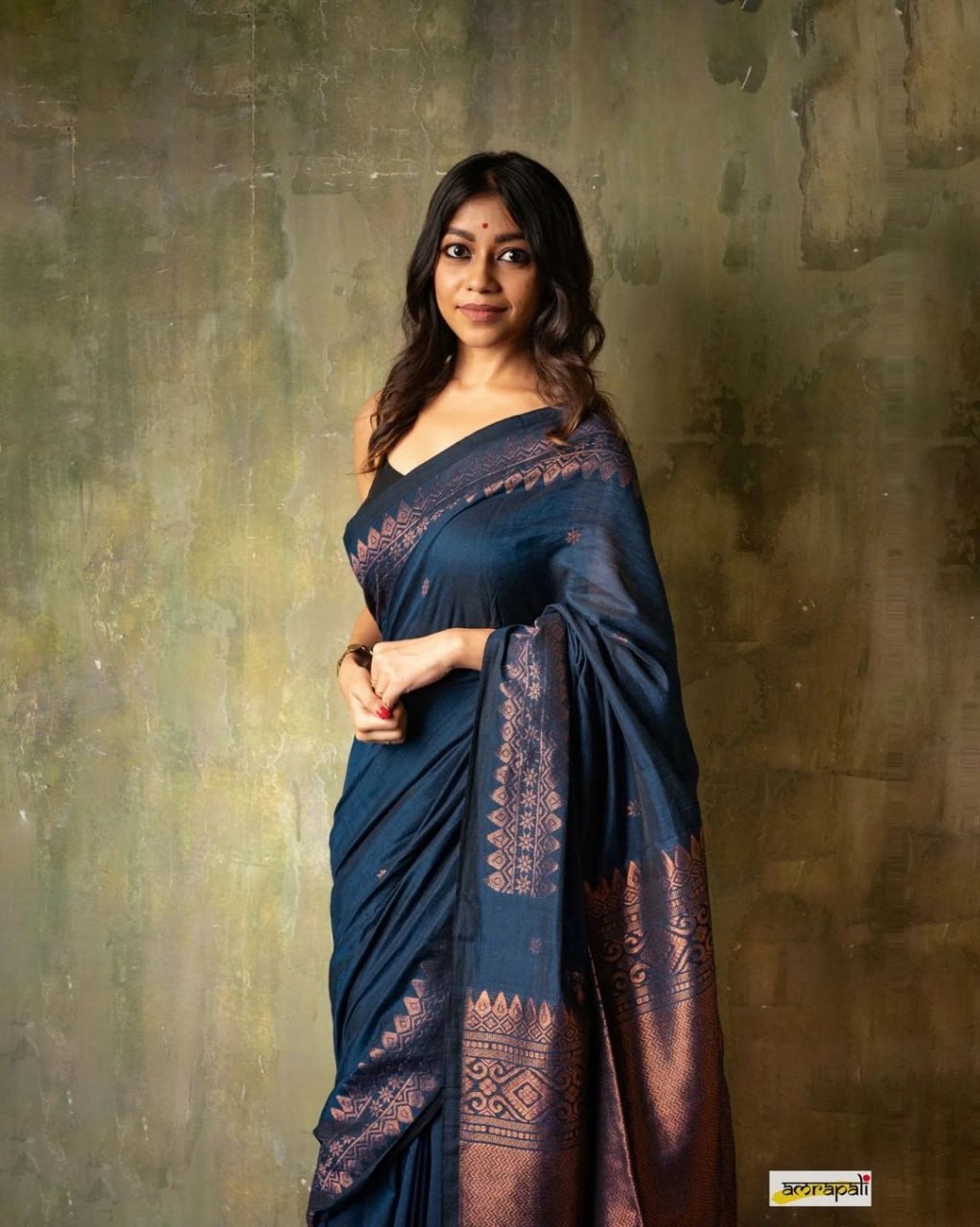Elegant Sky Blue Banarasi Soft Silk Saree with Copper Zari & Colorful Print | 5.5 M Length | 5 Color Options | Lightweight & Graceful Drape YNF