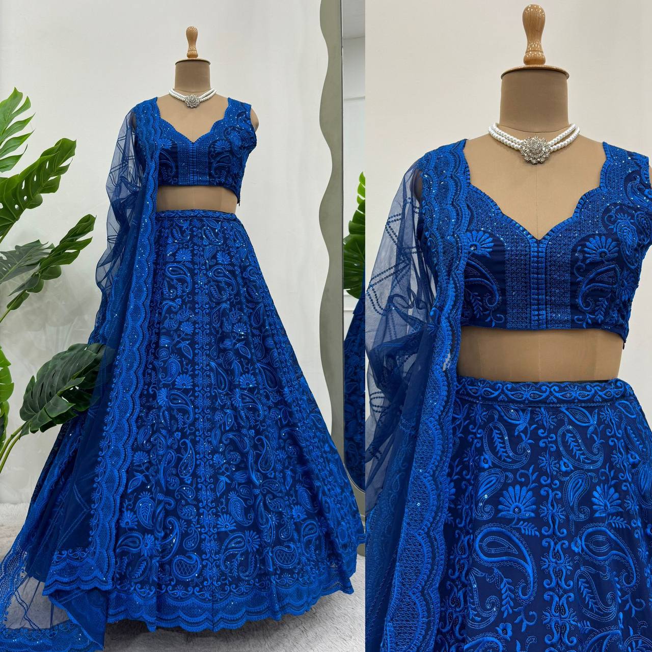 Elegant Faux Georgette Lehenga Set with Sequin & Thread Work YNF