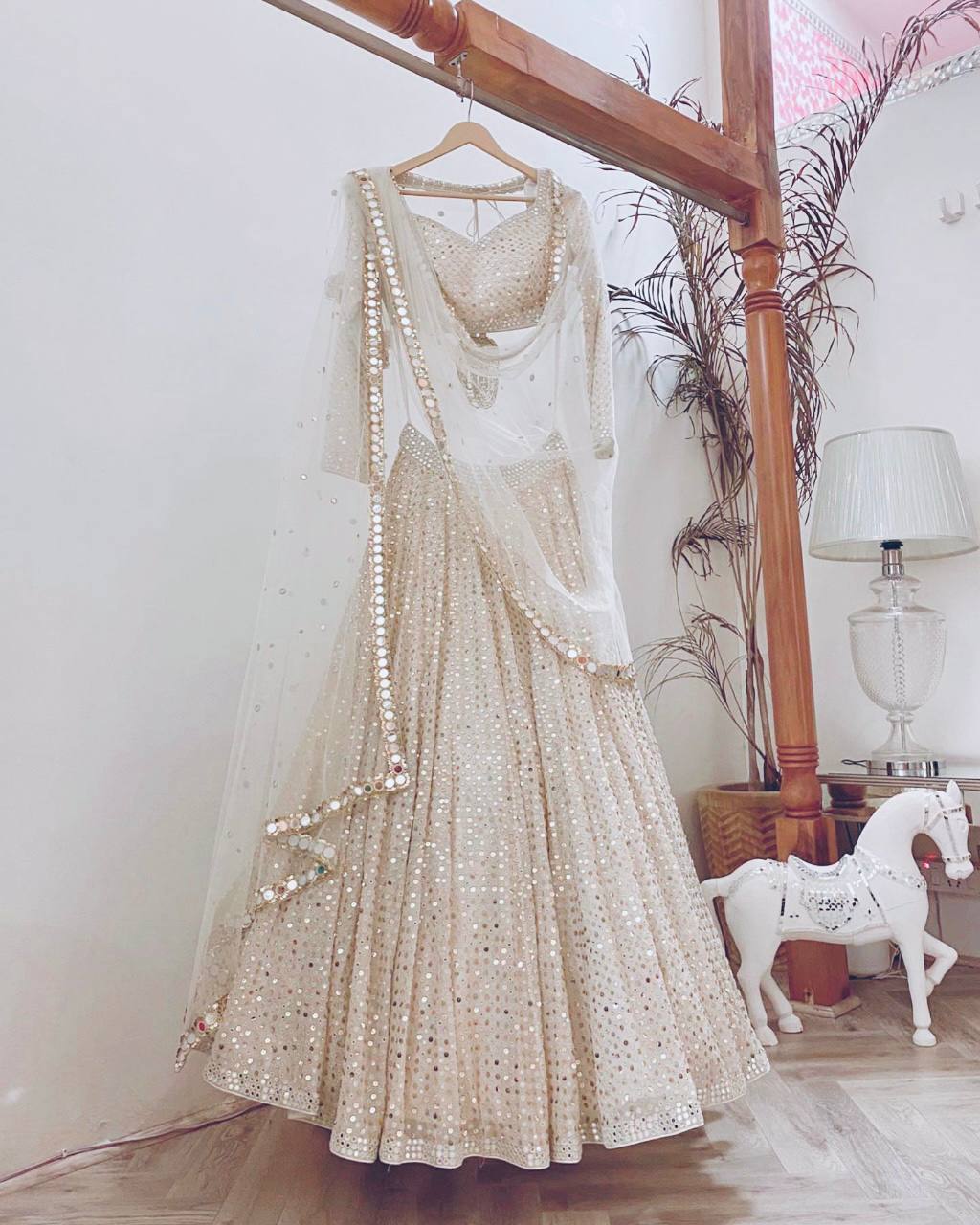Stylish Georgette Lehenga Set with Sequence & Thread Work | Unstitched Blouse & Net Dupatta | Partywear Ethnic Wear for Women YNF