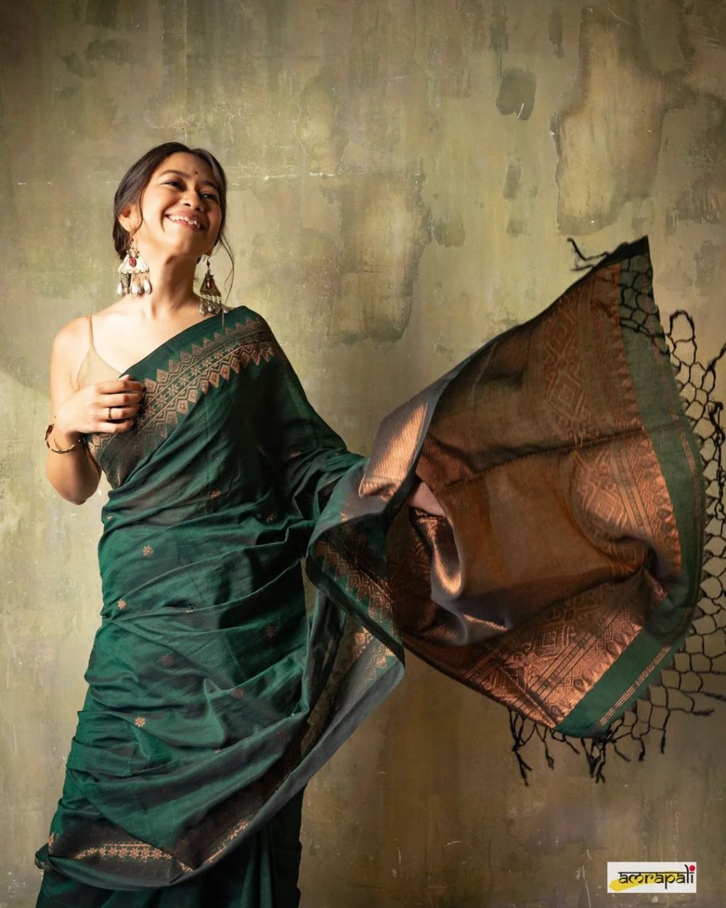 Elegant Sky Blue Banarasi Soft Silk Saree with Copper Zari & Colorful Print | 5.5 M Length | 5 Color Options | Lightweight & Graceful Drape YNF