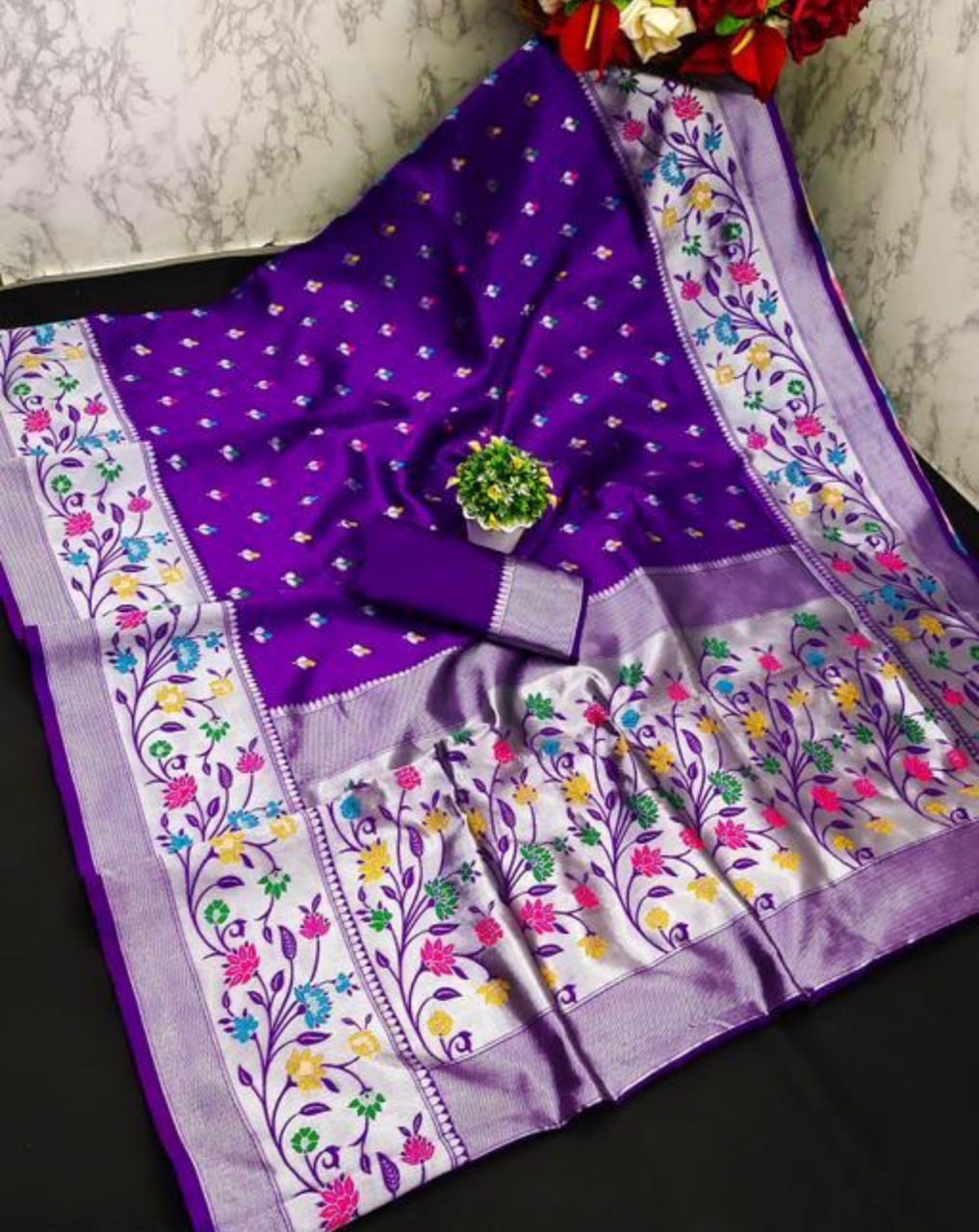 Elegant Banarasi Soft Silk Saree with Luster & Golden Zari Weaving | 5.5 Meters Length | 10 Colors Available YNF