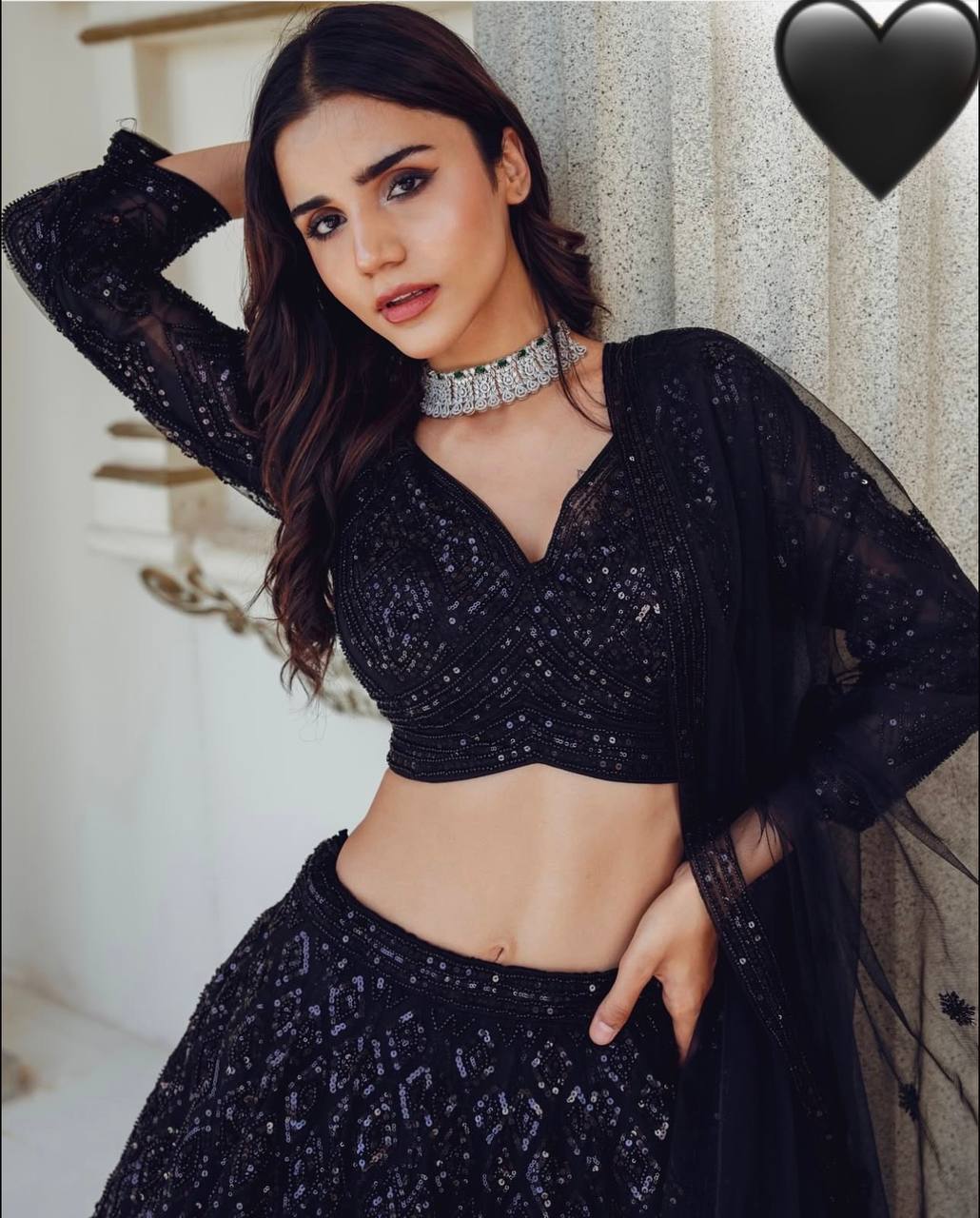 Georgette Lehenga Set with Sequins & Dori Work | 3.5m Flair | Unstitched Blouse & Dupatta YNF