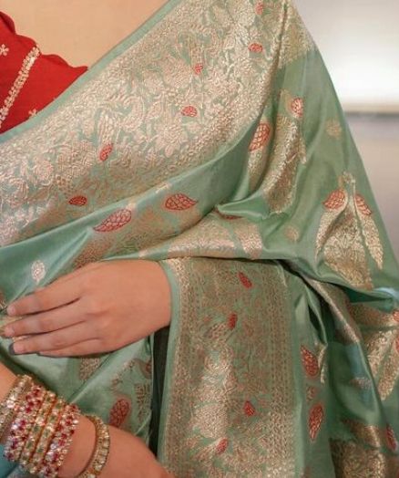 Premium Banarasi Soft Silk Saree with Heavy Brocade & Gold Zari Weaving | 5.5 Meters Length | Dry Clean Only YNF