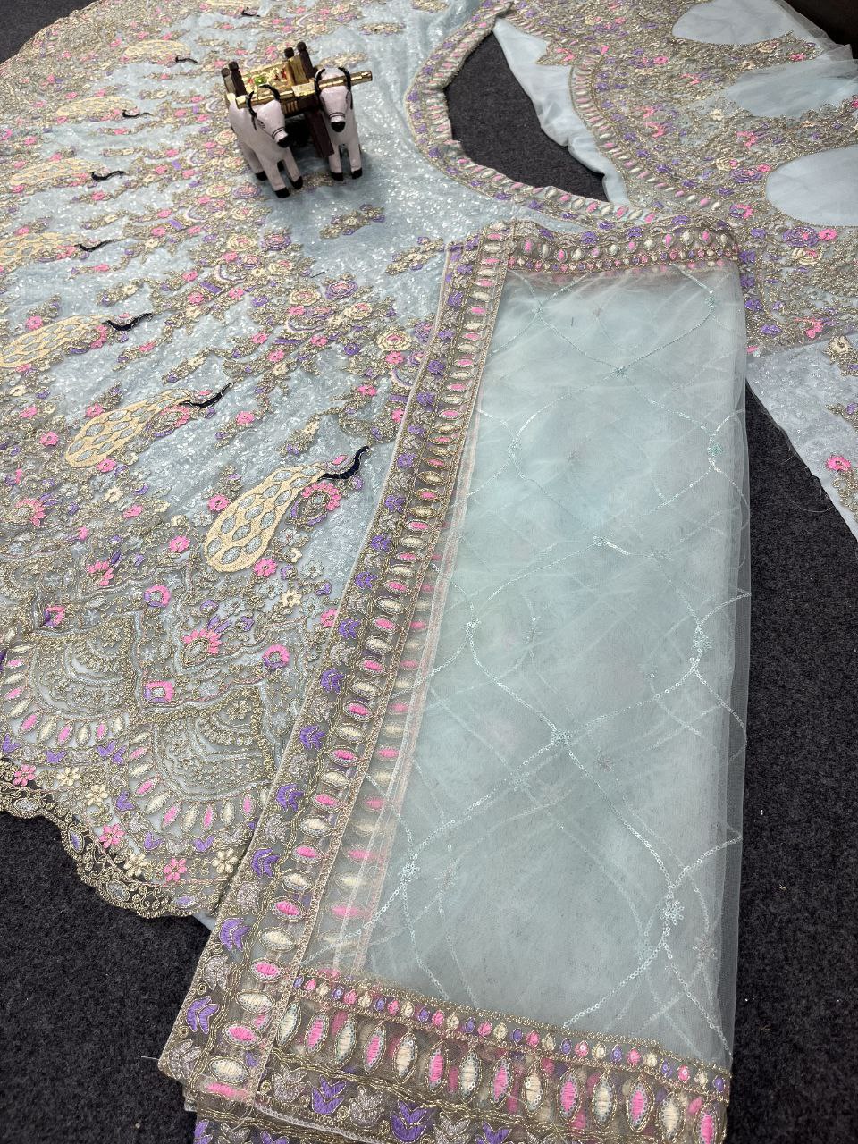 Elegant Soft Butterfly Net Lehenga Set with Coding Sequin Work | Semi-Stitched Bridal & Partywear YNF
