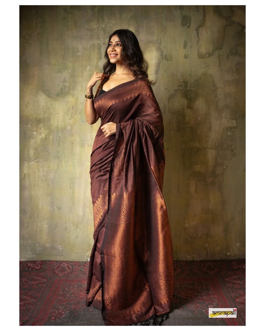 Elegant Sky Blue Banarasi Soft Silk Saree with Copper Zari & Colorful Print | 5.5 M Length | 5 Color Options | Lightweight & Graceful Drape YNF