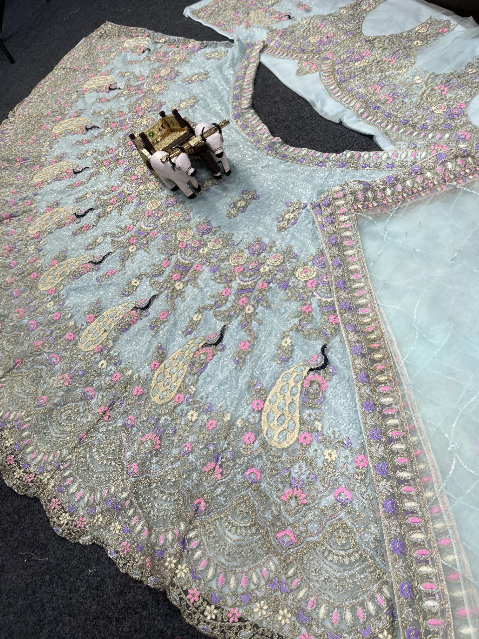 Elegant Soft Butterfly Net Lehenga Set with Coding Sequin Work | Semi-Stitched Bridal & Partywear YNF
