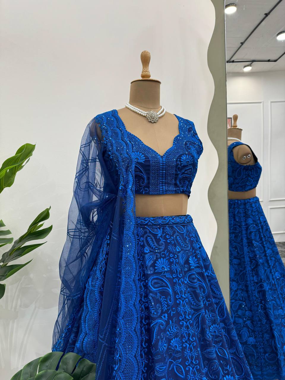 Elegant Faux Georgette Lehenga Set with Sequin & Thread Work YNF