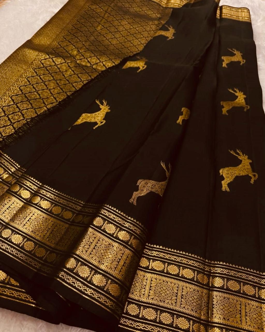 Premium Banarasi Soft Silk Saree with Rich Gold Zari Weaving | Elegant Traditional Wear YNF