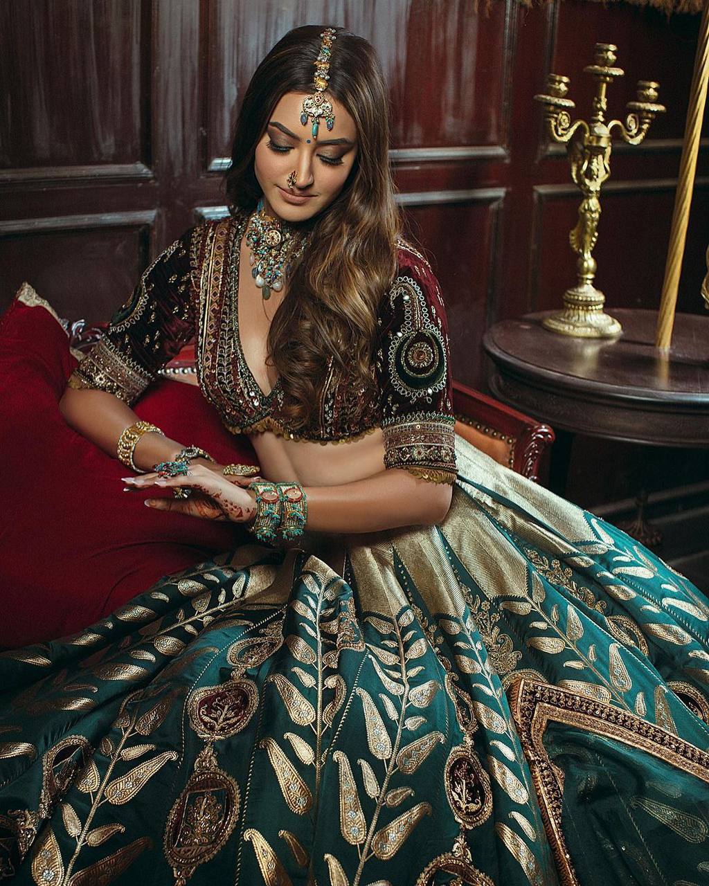 Graceful Mulmul Silk Lehenga Set with Thread, Zari, Dori & Sequins Work | 9000 Velvet Unstitched Blouse & Organza Dupatta | Premium Partywear for Women YNF