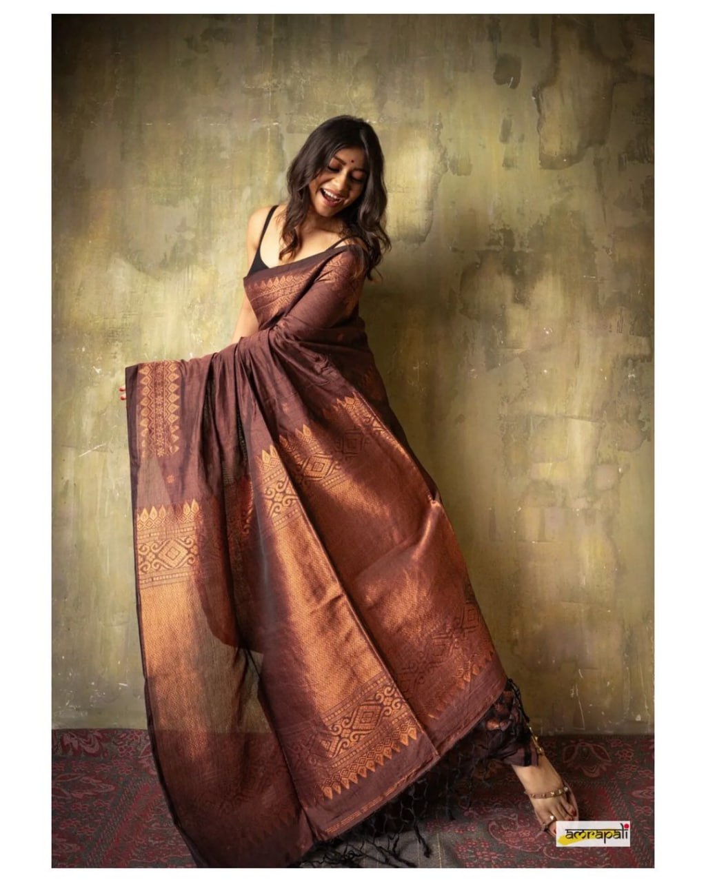 Elegant Sky Blue Banarasi Soft Silk Saree with Copper Zari & Colorful Print | 5.5 M Length | 5 Color Options | Lightweight & Graceful Drape YNF