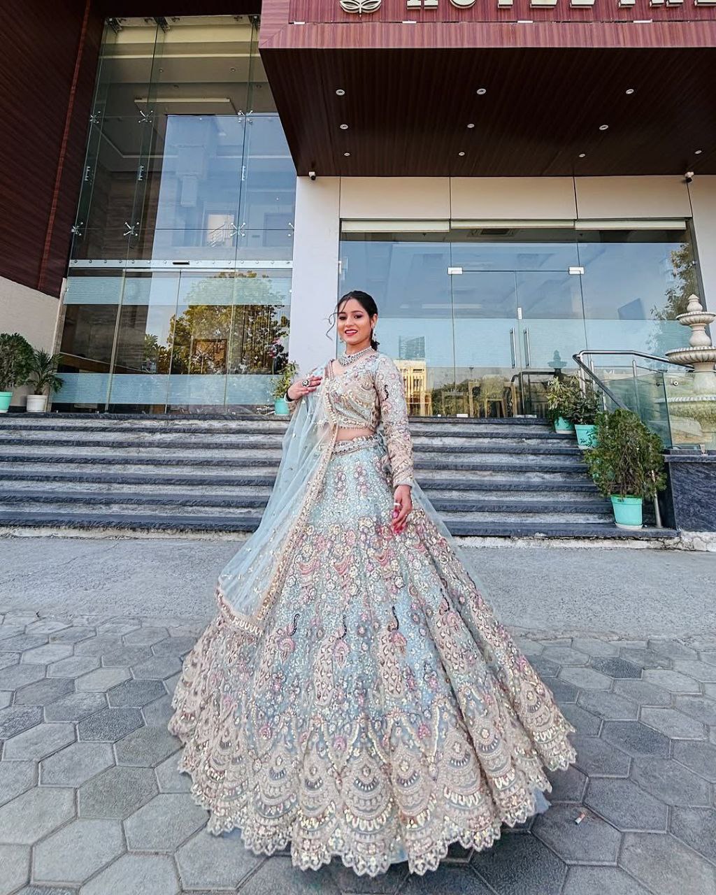 Elegant Soft Butterfly Net Lehenga Set with Coding Sequin Work | Semi-Stitched Bridal & Partywear YNF