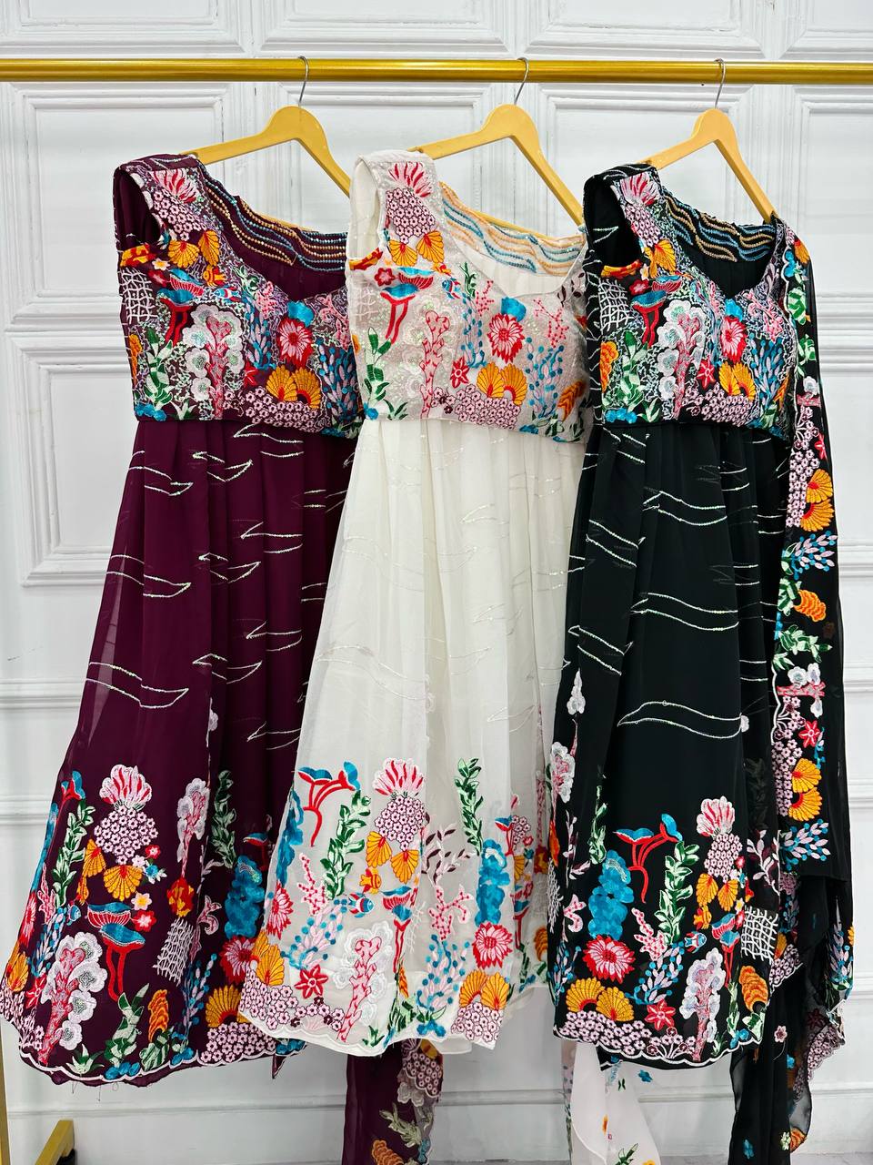 Graceful Georgette Embroidered Lehenga Set with Dupatta & Unstitched Blouse YNF