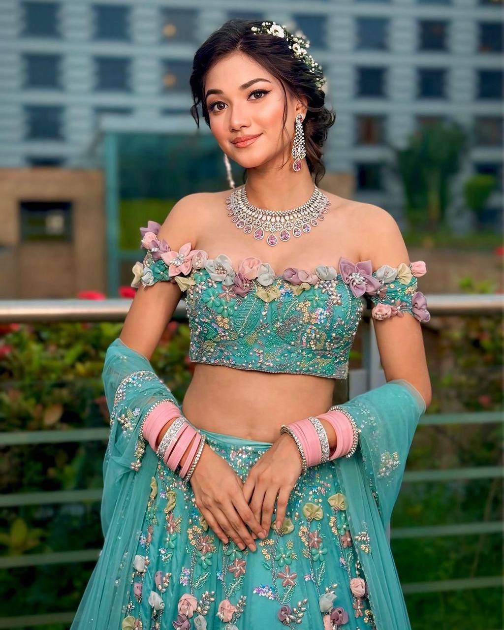 Faux Georgette Lehenga Saree with Ruffle & Mirror Work | Full Stitched with Sequins Embroidered Blouse YNF