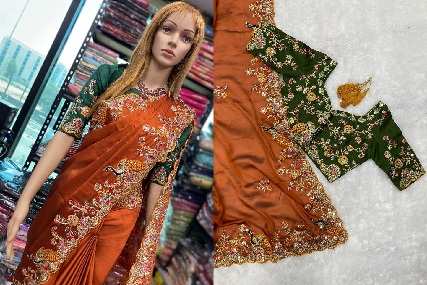 Grace the Wedding Season in Style with this Premium Soft Rangoli Silk Saree – A True Statement of Elegance. YNF