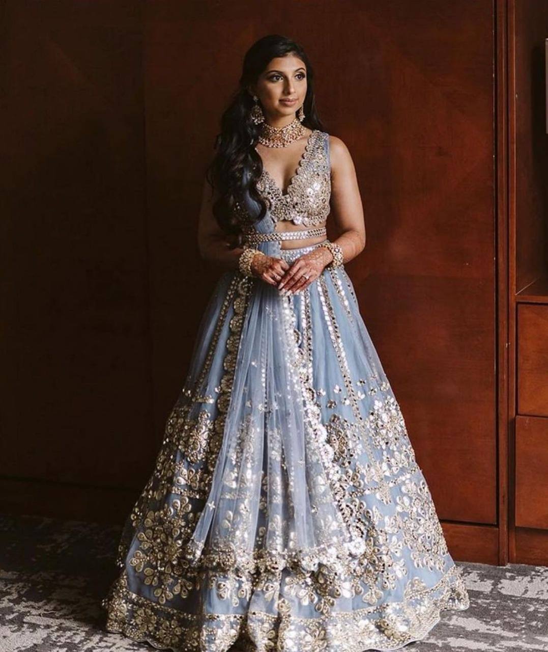Elegant Net Lehenga Set with Foil Paper & Zari Work | Unstitched Banglori Satin Blouse & Dupatta | Partywear Ensemble for Women - YNF Export
