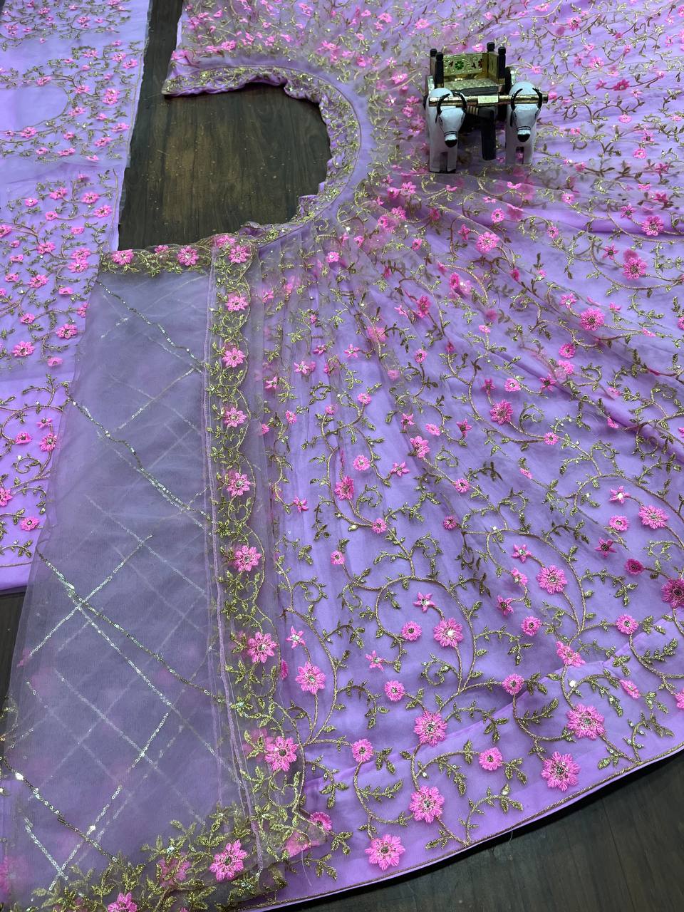 Soft Butterfly Net Lehenga Set with Sequins Embroidery | Semi-Stitched with Blouse & Dupatta YNF