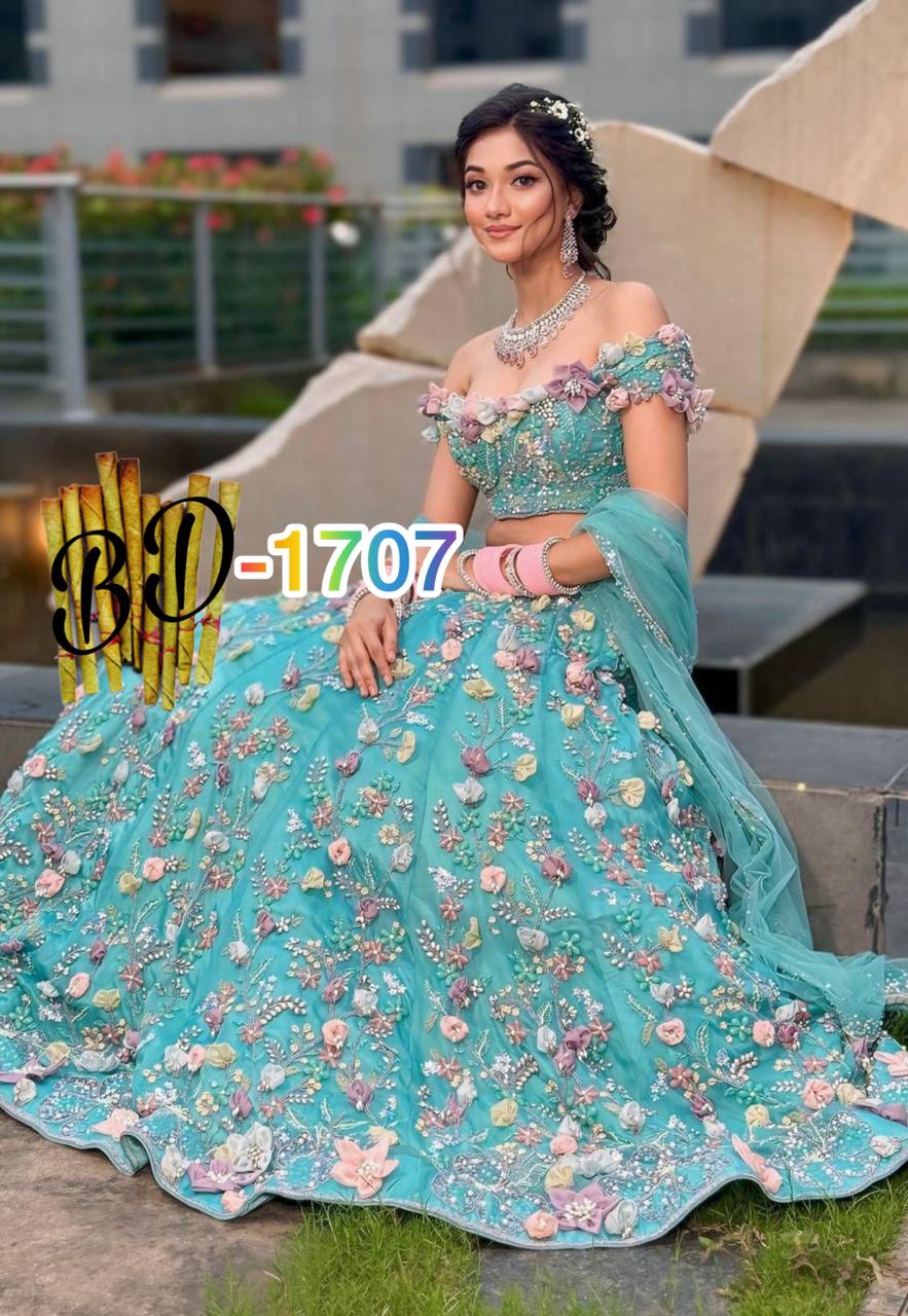 Faux Georgette Lehenga Saree with Ruffle & Mirror Work | Full Stitched with Sequins Embroidered Blouse YNF