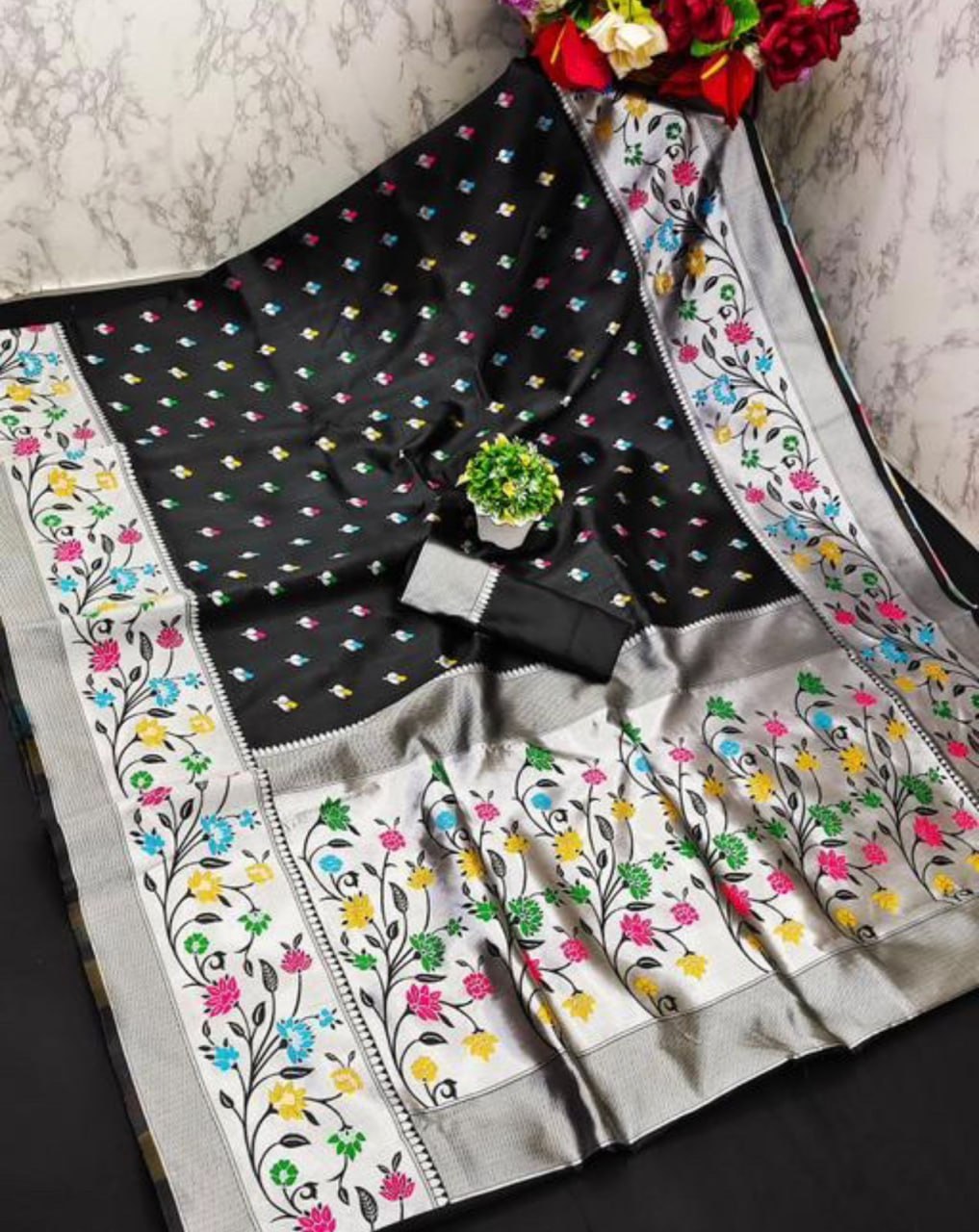 Elegant Banarasi Soft Silk Saree with Luster & Golden Zari Weaving | 5.5 Meters Length | 10 Colors Available YNF