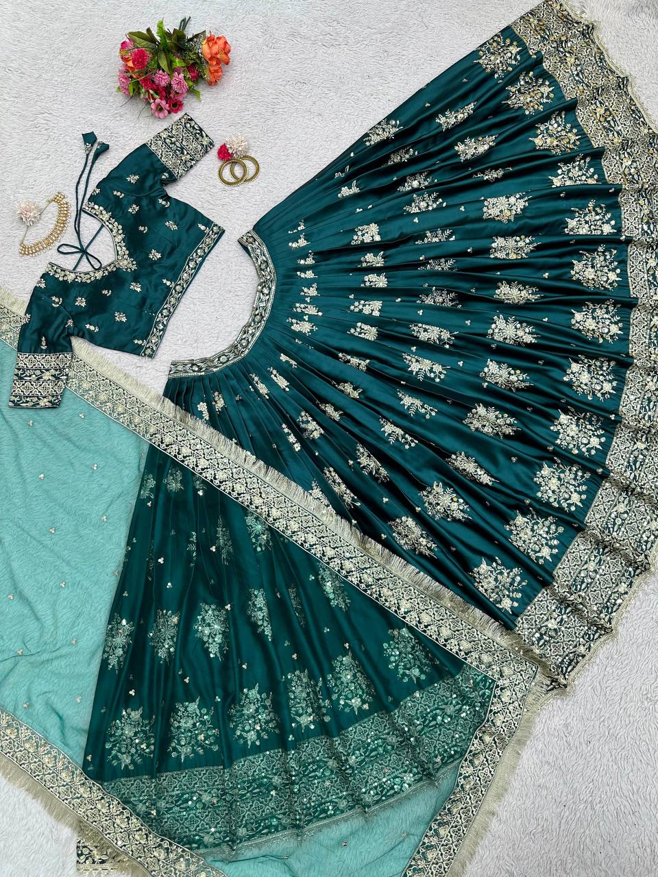 Elegant Japan Jastin Thread & Sequin Work Lehenga Set YNF