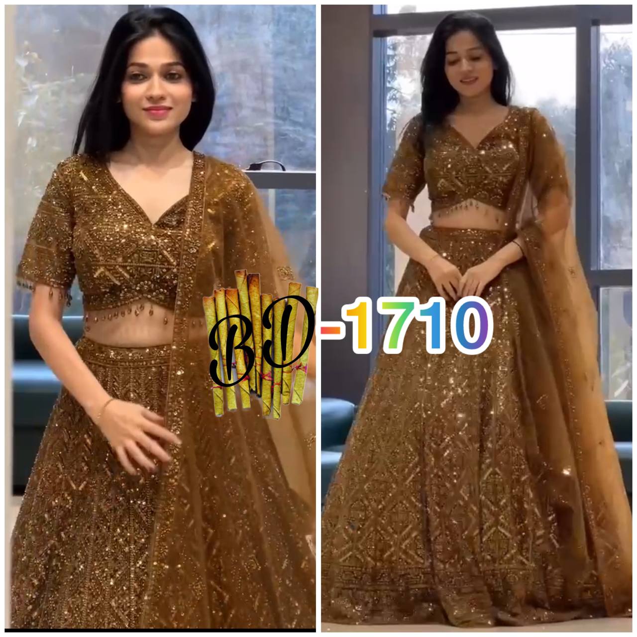Soft Butterfly Net Lehenga Set with Sequins Embroidery | Semi-Stitched with Matching Dupatta & Blouse YNF