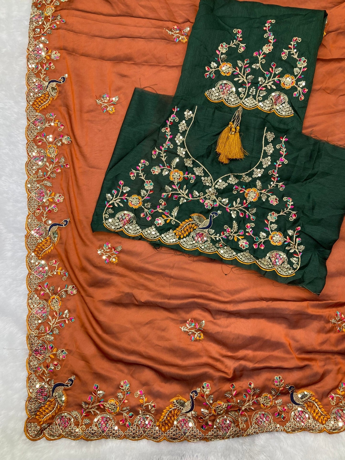Grace the Wedding Season in Style with this Premium Soft Rangoli Silk Saree – A True Statement of Elegance. YNF