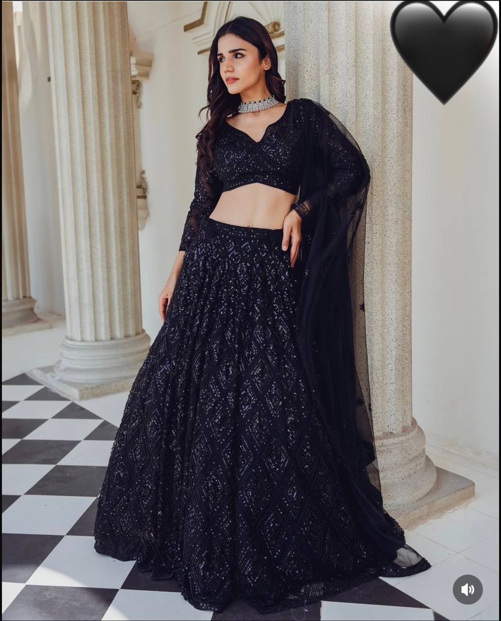 Georgette Lehenga Set with Sequins & Dori Work | 3.5m Flair | Unstitched Blouse & Dupatta YNF
