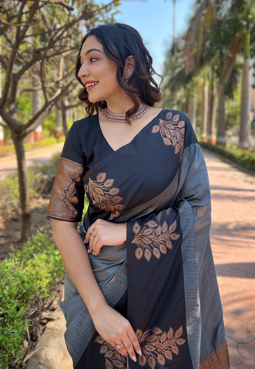 Luxurious Banarasi Soft Silk Saree with Gold Zari & Heavy Brocade Work | 5.5 M Length | 5 Color Options | Traditional Elegance YNF