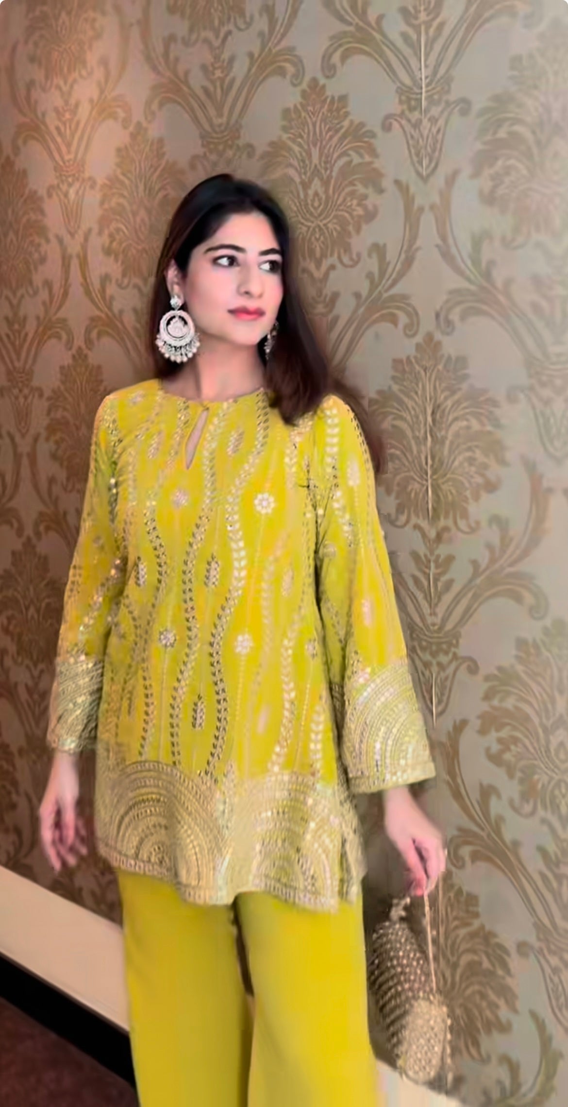 Stylish Fox Georgette Plazo Set with Sequin Embroidery Work | Fully Stitched Partywear Suit for Women YNF