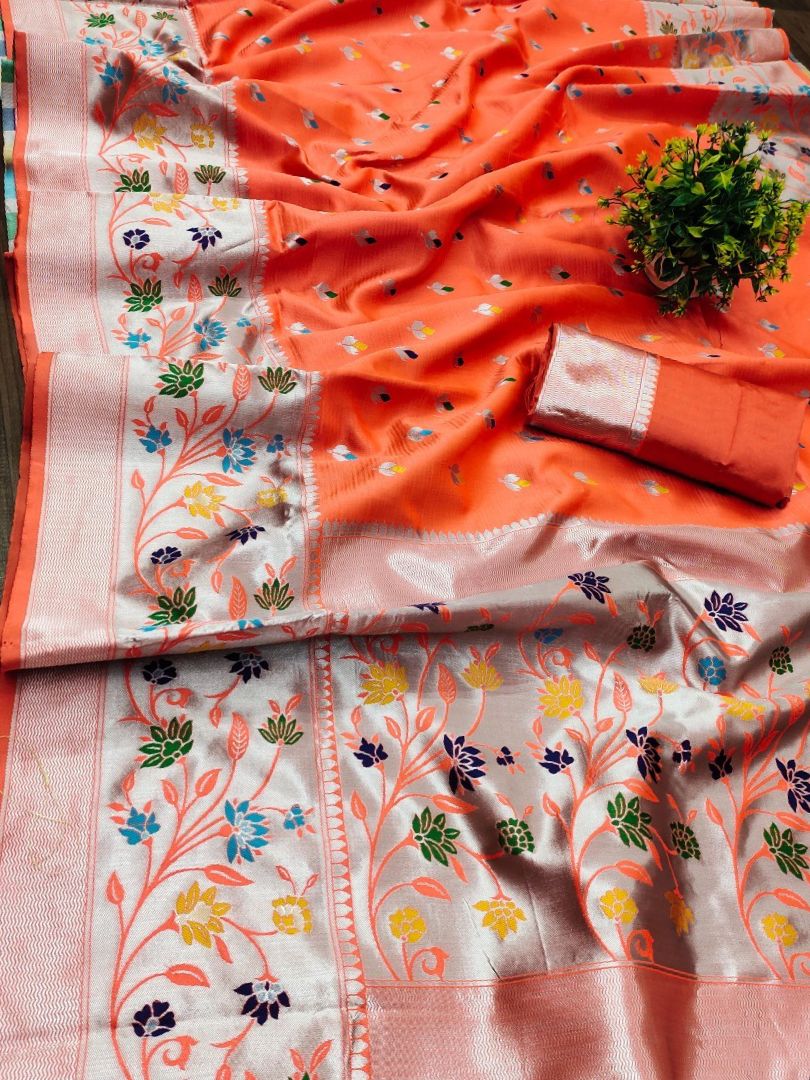 Elegant Banarasi Soft Silk Saree with Luster & Golden Zari Weaving | 5.5 Meters Length | 10 Colors Available YNF