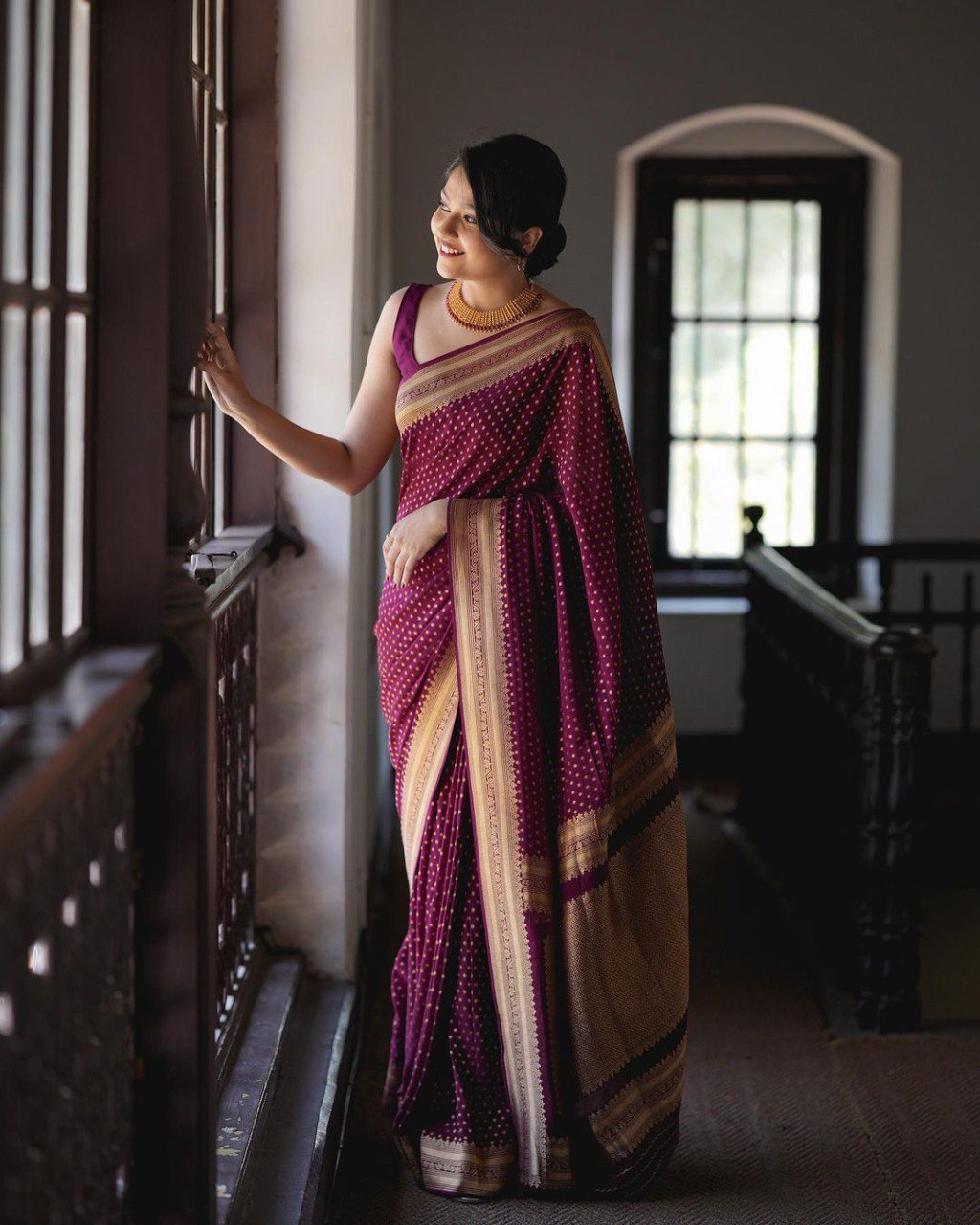 KASTURI Banarasi Soft Silk Saree with Traditional Zari Motifs & Solid Jacquard Weave | 5.5 M Length | Exclusive Jacquard Border Blouse YNF