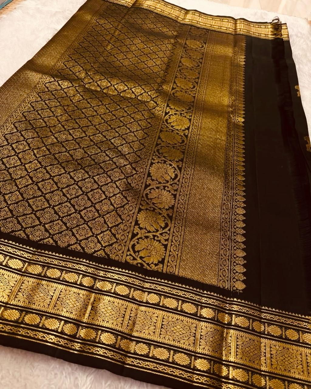 Premium Banarasi Soft Silk Saree with Rich Gold Zari Weaving | Elegant Traditional Wear YNF